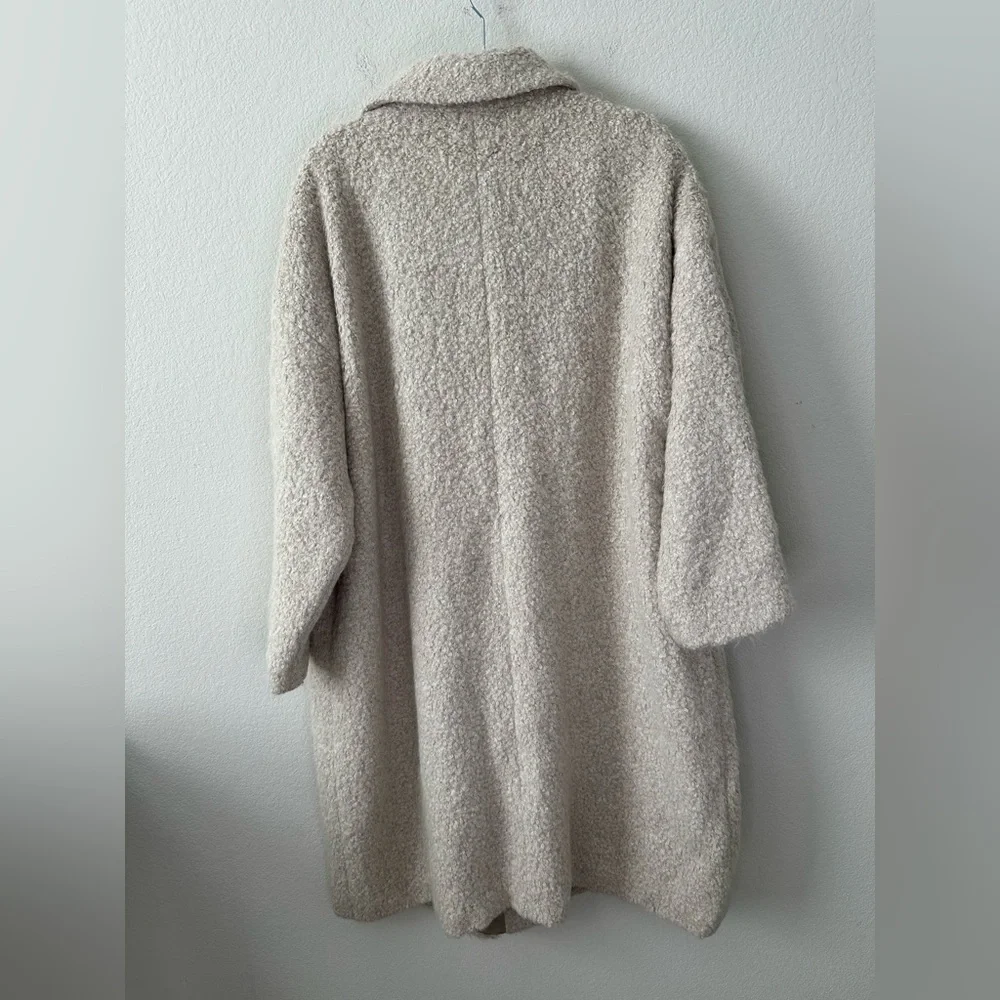 EILEEN FISHER Alpaca Blend Beige Long Coat SZ XL - Picture 4 of 10